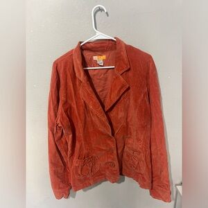 Tulle Corduroy Jacket Size 2X Women’s Coat‎ Rust Orange Y2K Vintage